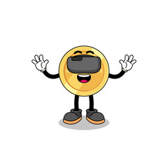 Illustration of new taiwan dollar with a vr headset