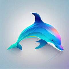 Generative AI: Cute 3D Cartoon dolphin character illustration