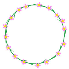 spring flowers circle frame picture
