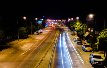 Fototapeta na wymiar night traffic on the street