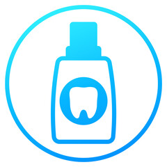 Mouthwash, oral rinse bottle icon