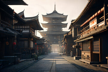 Fototapeta premium 超リアルな日本や和風系イラスト背景イラスト(AI generated image)