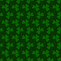 clover leaves. green shamrock. saint patrick day. floral repetitive background. vector seamless pattern. fabric swatch. wrapping paper. design template for textile, home decor.