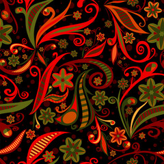 paisley repetitive background. vector seamless pattern. fabric swatch. wrapping paper. abstract flowers. continuous print. design element for home decor, textile, apparel. modern stylish texture