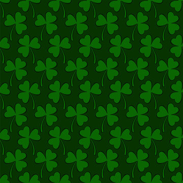 clover leaves. green shamrock. saint patrick day. floral repetitive background. vector seamless pattern. fabric swatch. wrapping paper. design template for textile, home decor.