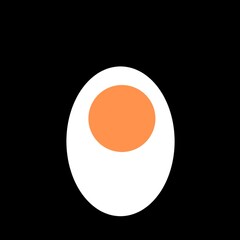 fried egg on black background