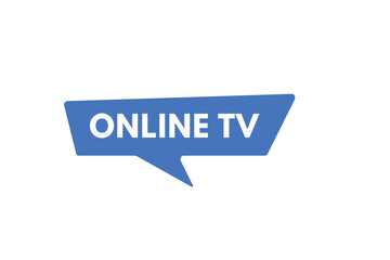 Online TV text Button. Online TV Sign Icon Label Sticker Web Buttons
