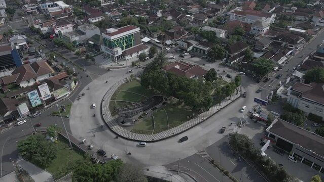 AERIAL TUGU BOYOLALI, PATUNG KUDA BOYOLALI JAWA TENGAH, CENTRAL JAVA INDONESIA