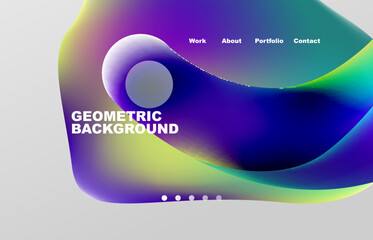 Abstract liquid background for your landing page design. Web page for website or mobile app wallpaper