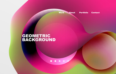 Abstract liquid background for your landing page design. Web page for website or mobile app wallpaper