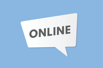 Online text Button. Online Sign Icon Label Sticker Web Buttons
