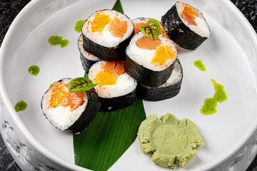 sushi on the white plate