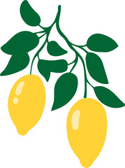 Lemon Fruit Flat Illustration
