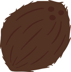 Coconut Fruit Flat Illustration