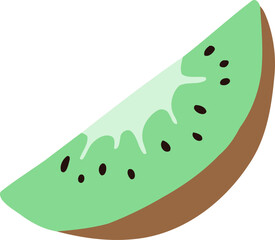 Kiwi Fruit Flat Illustration