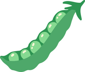 Pea Fruit Flat Illustration