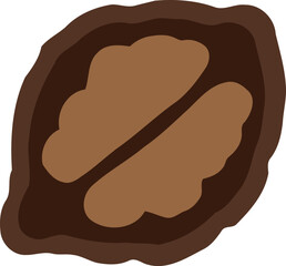 Walnut Fruit Flat Illustration