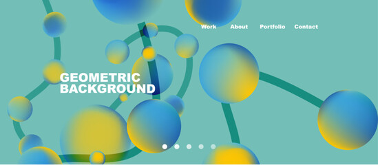 Connected dots geometric landing page background. Vector Illustration For Wallpaper, Banner, Background, Card, Book Illustration, landing page