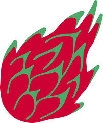 Fototapeta premium Dragon Fruit Flat Illustration