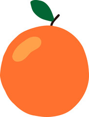 Orange Fruit Flat Illustration