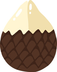 Peeled Snake Skin Fruit Flat Illustration