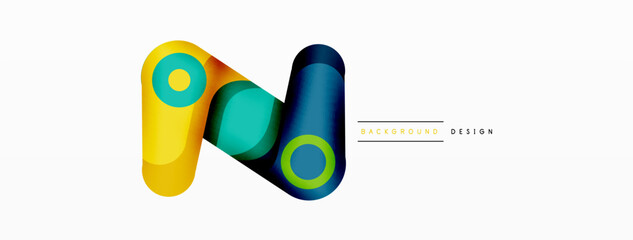 Modern stylish geometric background. Abstract round shapes composition for wallpaper, banner, background or landing