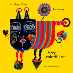 とてもカラフルな猫-e5-12