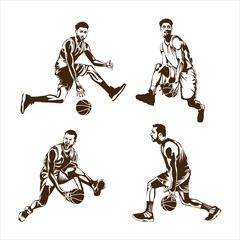 basketball player line art design © margono