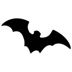 Sketchy black silhouette of bat isolated on white background. Design element.