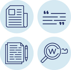 Set of document and file icons