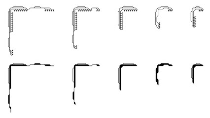 Set of tech corner isolated on white background. Design element.