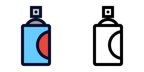 Spray Can. Color and Line Icons
