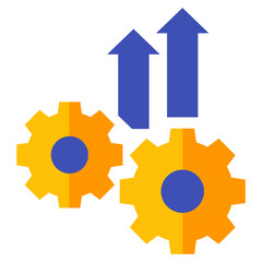 Operational excellence, efficiency icon, flat