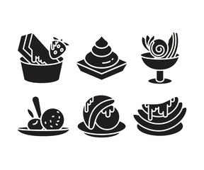 cake and dessert icons set vector illustration