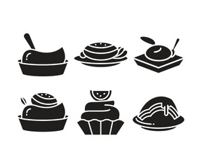 cake and dessert icons set vector illustration