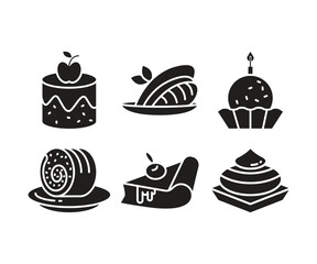 cake and dessert icons set vector illustration