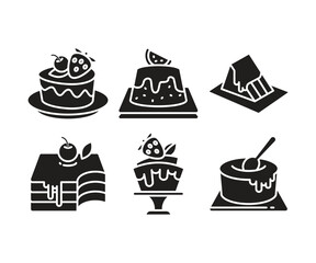 cake and dessert icons set vector illustration