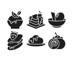 cake and dessert icons set vector illustration