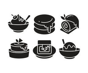 cake and dessert icons set vector illustration