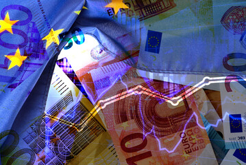 Euro, stock market and the European economy - obrazy, fototapety, plakaty
