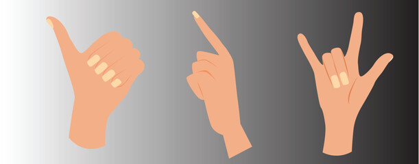 Obraz premium Hand Gestures Isolated