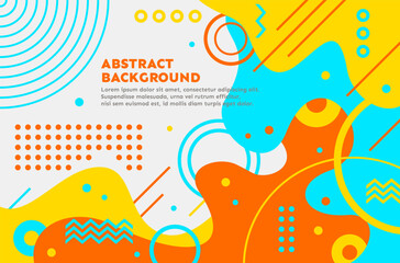 Colorful abstract memphis wave background design