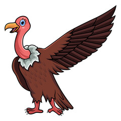 Illustration of vulture bird line art