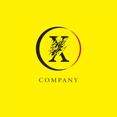 Vector X Logo, Beautiful Logotype for luxury branding. Elegant and stylish broken font design for your company.