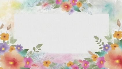 Fototapeta na wymiar pastel light background with flowers for a spring greeting card with a copy space for text. Generative AI