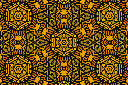 Colored African fabric - Seamless and textured pattern, illustration