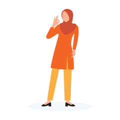 Muslim woman wearing hijab vector illlustration