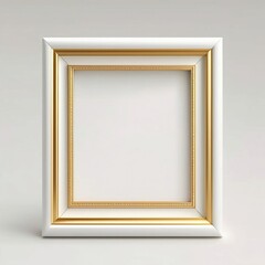 Picture frame mockup, square lacquer  frame, on white background, Made with Generative AI 
