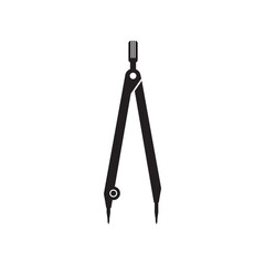 Compass divider black silhouette. Simple calipers icon.