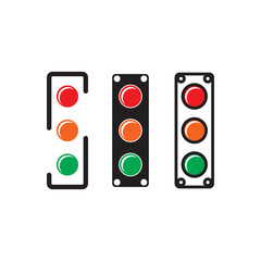Traffic light sign symbol,icon illustration design template.